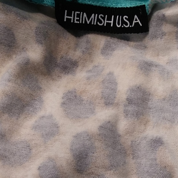 Heimish Sequin and Leopard Print V Neck Top Sz 1X - Picture 5 of 6